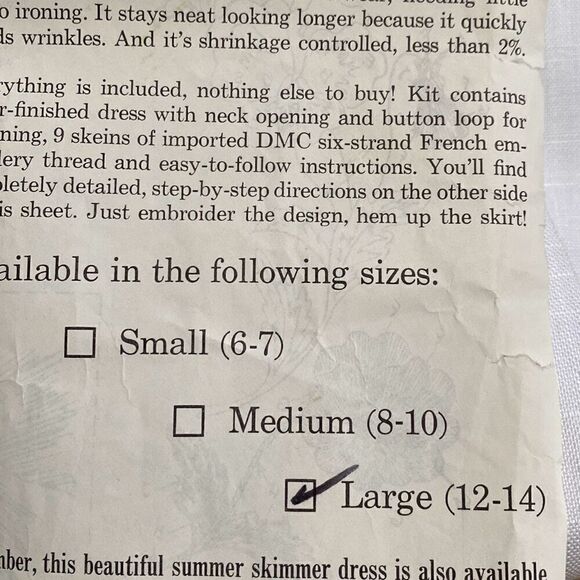 Dexter’s Skimmer Dress to Embroider Mother Daughter Kit Vintage Embroidery - Picture 3 of 10